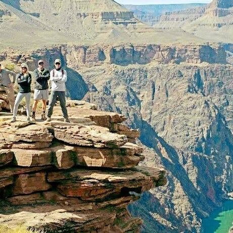 Group on ledge at Grand Canyon