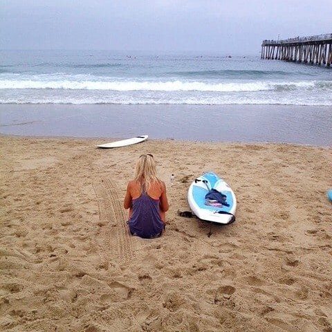 Sara and paddle board