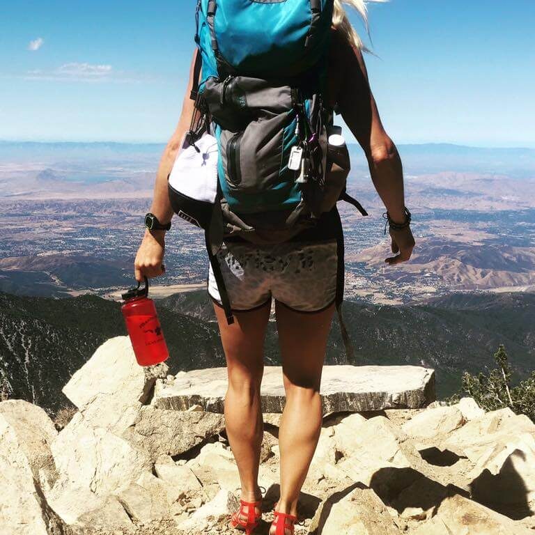 red heels on mountain top